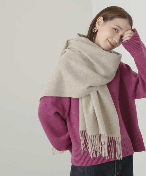 N.（N. Natural Beauty Basic）（エヌエヌナチュラルビューティーベーシック）の「【横田ひかるさん着用】ウールムジストール（ストール/ショール・レディース・オレンジ/ベージュ/ベージュ系その他/ホワイト/ブルー・ﾌﾘ-）」の18枚目の写真