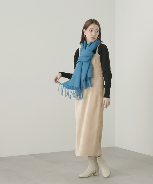 N.（N. Natural Beauty Basic）（エヌエヌナチュラルビューティーベーシック）の「【横田ひかるさん着用】ウールムジストール（ストール/ショール・レディース・オレンジ/ベージュ/ベージュ系その他/ホワイト/ブルー・ﾌﾘ-）」の6枚目の写真