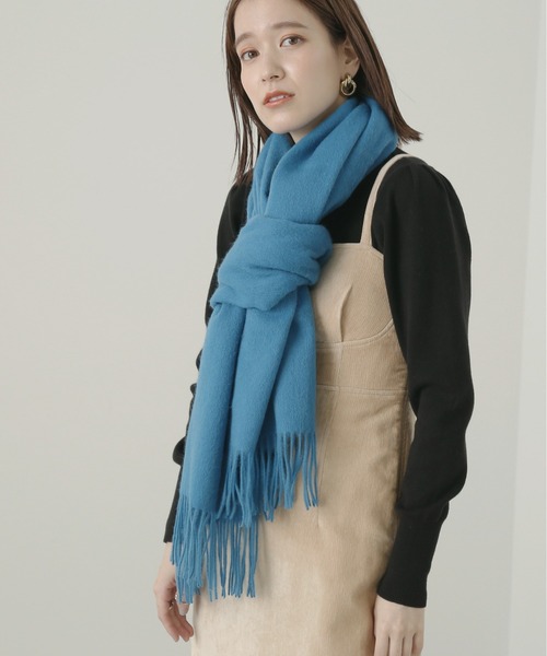 N.（N. Natural Beauty Basic）（エヌエヌナチュラルビューティーベーシック）の「【横田ひかるさん着用】ウールムジストール（ストール/ショール・レディース・オレンジ/ベージュ/ベージュ系その他/ホワイト/ブルー・ﾌﾘ-）」の12枚目の写真