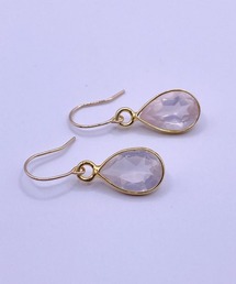 MUUKOJI/ペアシェイプファセットカット天然石の10Kピアス