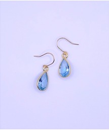 MUUKOJI/ペアシェイプファセットカット天然石の10Kピアス