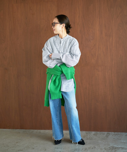 plage（プラージュ）の「Band Collar Slit Sleeves シャツ（シャツ/ブラウス・レディース・サックスブルー/ホワイト/ネイビー・FREE）」の15枚目の写真