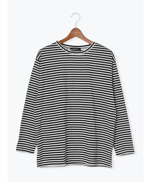 Lugnoncure（ルノンキュール）の「◎無地/ボーダーロンT（Tシャツ/カットソー・レディース・オフホワイト/ブラック・ﾌﾘ-）」の4枚目の写真