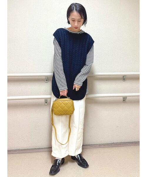 Lugnoncure（ルノンキュール）の「◎無地/ボーダーロンT（Tシャツ/カットソー・レディース・オフホワイト/ブラック・ﾌﾘ-）」の3枚目の写真