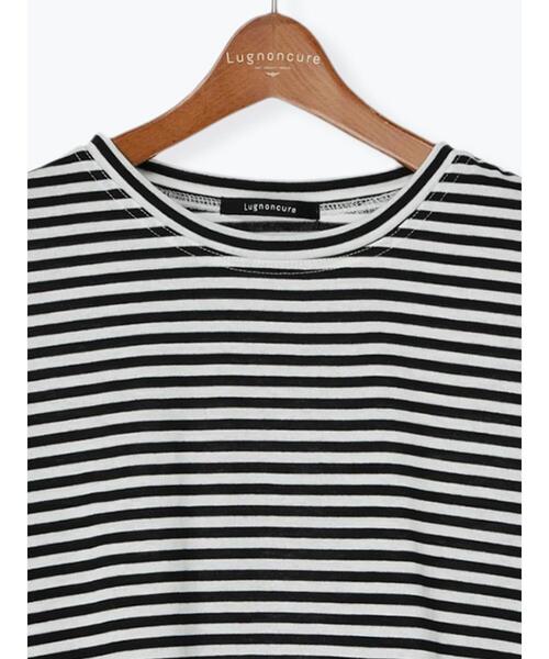 Lugnoncure（ルノンキュール）の「◎無地/ボーダーロンT（Tシャツ/カットソー・レディース・オフホワイト/ブラック・ﾌﾘ-）」の9枚目の写真