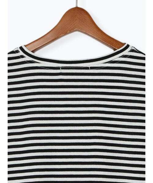 Lugnoncure（ルノンキュール）の「◎無地/ボーダーロンT（Tシャツ/カットソー・レディース・オフホワイト/ブラック・ﾌﾘ-）」の12枚目の写真