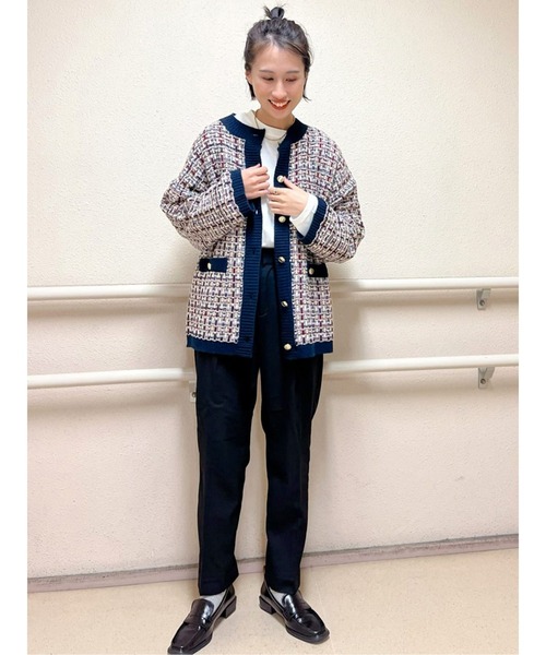 Lugnoncure（ルノンキュール）の「◎無地/ボーダーロンT（Tシャツ/カットソー・レディース・オフホワイト/ブラック・ﾌﾘ-）」の5枚目の写真