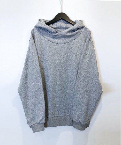 Alil（アリル）の「【Alil】アリル 裏毛 ボリュームネック パーカー プルオーバー 大人カジュアル（パーカー・メンズ・ブラック/オフホワイト/グレイッシュベージュ/杢グレー・LARGE/MEDIUM/SMALL）」の3枚目の写真