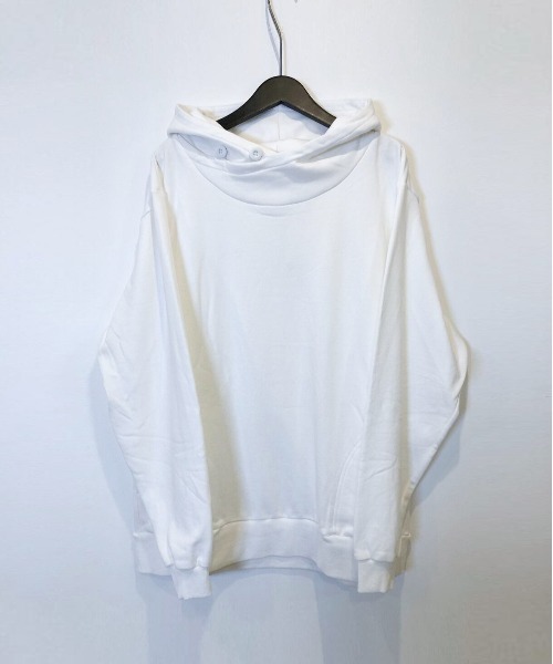 Alil（アリル）の「【Alil】アリル 裏毛 ボリュームネック パーカー プルオーバー 大人カジュアル（パーカー・メンズ・ブラック/オフホワイト/グレイッシュベージュ/杢グレー・LARGE/MEDIUM/SMALL）」の2枚目の写真