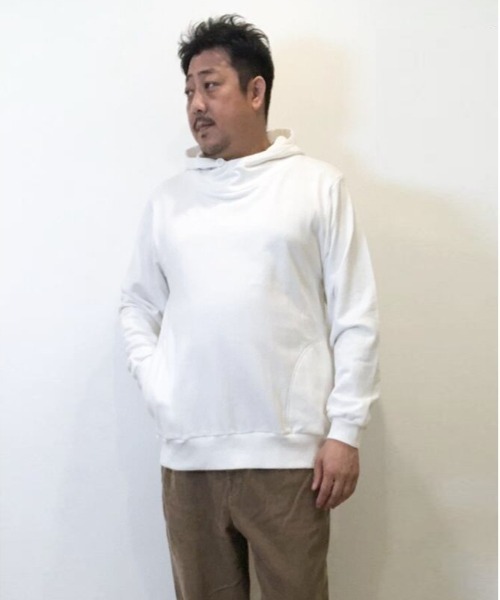 Alil（アリル）の「【Alil】アリル 裏毛 ボリュームネック パーカー プルオーバー 大人カジュアル（パーカー・メンズ・ブラック/オフホワイト/グレイッシュベージュ/杢グレー・LARGE/MEDIUM/SMALL）」の5枚目の写真