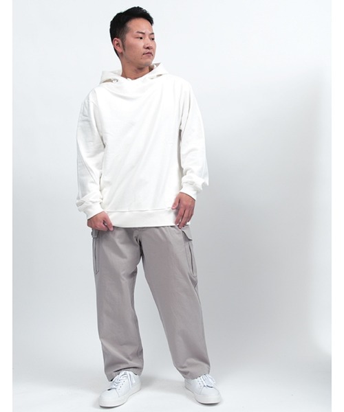 Alil（アリル）の「【Alil】アリル 裏毛 ボリュームネック パーカー プルオーバー 大人カジュアル（パーカー・メンズ・ブラック/オフホワイト/グレイッシュベージュ/杢グレー・LARGE/MEDIUM/SMALL）」の22枚目の写真