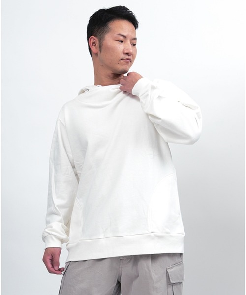 Alil（アリル）の「【Alil】アリル 裏毛 ボリュームネック パーカー プルオーバー 大人カジュアル（パーカー・メンズ・ブラック/オフホワイト/グレイッシュベージュ/杢グレー・LARGE/MEDIUM/SMALL）」の20枚目の写真