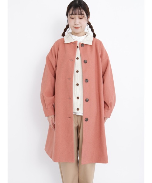 Samansa Mos2（サマンサ モスモス）の「ウーリーライクノーカラーコート（ノーカラーコート・レディース・ベージュ/オレンジ/チャコール・ﾌﾘ-）」の11枚目の写真
