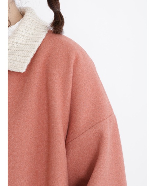 Samansa Mos2（サマンサ モスモス）の「ウーリーライクノーカラーコート（ノーカラーコート・レディース・ベージュ/オレンジ/チャコール・ﾌﾘ-）」の15枚目の写真