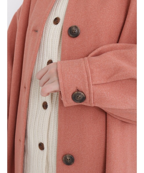 Samansa Mos2（サマンサ モスモス）の「ウーリーライクノーカラーコート（ノーカラーコート・レディース・ベージュ/オレンジ/チャコール・ﾌﾘ-）」の16枚目の写真