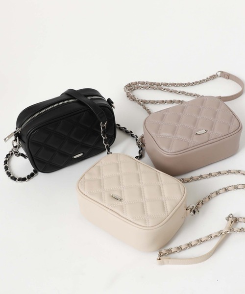 archives（アルシーヴ）の「Ｗステッチキルトバッグ（ショルダーバッグ・レディース・ブラック/グレイッシュベージュ/アイボリー・FREE）」の16枚目の写真