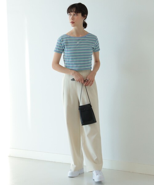 Ray BEAMS(レイビームス)の「【WEB限定】Lee / マルチ ボーダー カーディガン(Tシャツ/カットソー・レディース・ブラック/サックスブルー・SMALL)」の3枚目の写真