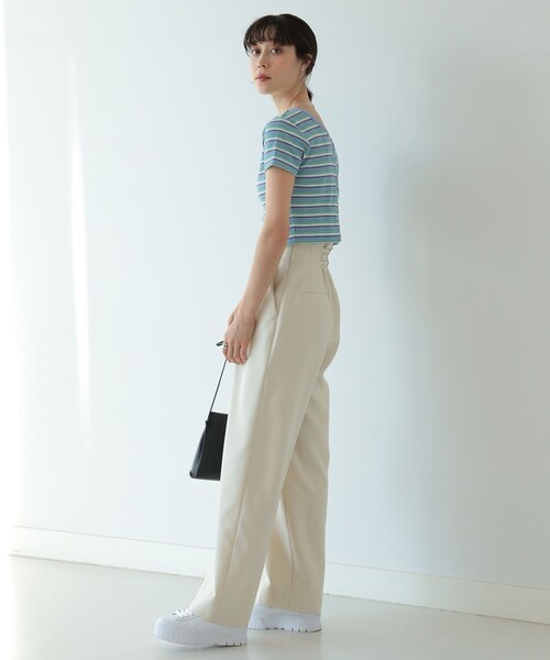 Ray BEAMS(レイビームス)の「【WEB限定】Lee / マルチ ボーダー カーディガン(Tシャツ/カットソー・レディース・ブラック/サックスブルー・SMALL)」の4枚目の写真