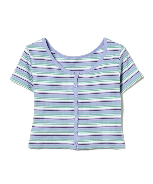 Ray BEAMS(レイビームス)の「【WEB限定】Lee / マルチ ボーダー カーディガン(Tシャツ/カットソー・レディース・ブラック/サックスブルー・SMALL)」の10枚目の写真