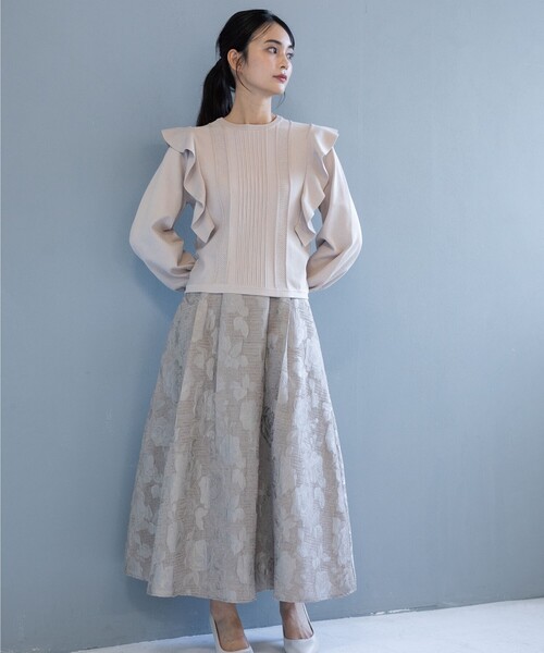 OPAQUE.CLIP（オペークドットクリップ）の「◆ジャカードスカート（スカート・レディース・ベージュ系その他3/ネイビー系・36/38）」の13枚目の写真