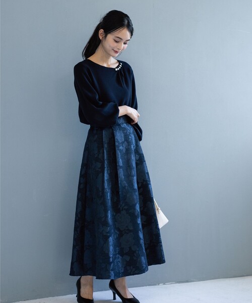 OPAQUE.CLIP（オペークドットクリップ）の「◆ジャカードスカート（スカート・レディース・ベージュ系その他3/ネイビー系・36/38）」の19枚目の写真