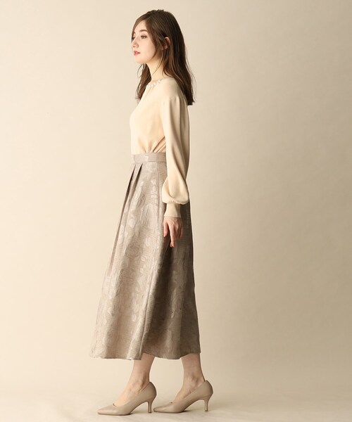 OPAQUE.CLIP（オペークドットクリップ）の「◆ジャカードスカート（スカート・レディース・ベージュ系その他3/ネイビー系・36/38）」の6枚目の写真