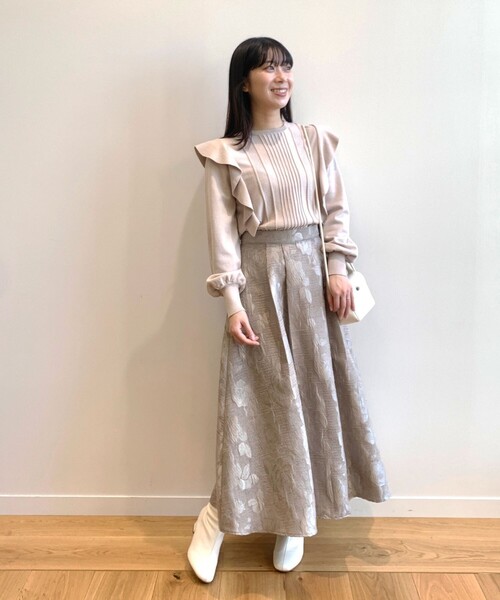 OPAQUE.CLIP（オペークドットクリップ）の「◆ジャカードスカート（スカート・レディース・ベージュ系その他3/ネイビー系・36/38）」の20枚目の写真