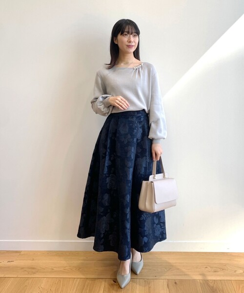 OPAQUE.CLIP（オペークドットクリップ）の「◆ジャカードスカート（スカート・レディース・ベージュ系その他3/ネイビー系・36/38）」の16枚目の写真