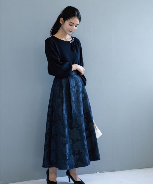 OPAQUE.CLIP（オペークドットクリップ）の「◆ジャカードスカート（スカート・レディース・ベージュ系その他3/ネイビー系・36/38）」の22枚目の写真