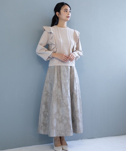 OPAQUE.CLIP（オペークドットクリップ）の「◆ジャカードスカート（スカート・レディース・ベージュ系その他3/ネイビー系・36/38）」の17枚目の写真