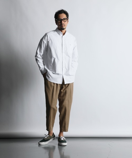 The DUFFER of ST.GEORGE（ザダファーオブセントジョージ）の「ECO FRIENDLY DYEING GATHERED WIDE PANTS：サステナブル エコ テーパード イージーワイドパンツ（その他パンツ・メンズ・ブラック/ブラウン/カーキ・SMALL/MEDIUM/LARGE/X-LARGE）」の17枚目の写真
