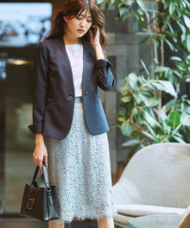 nissen｜ニッセンのノーカラージャケット（ブルー・ネイビー/青色系