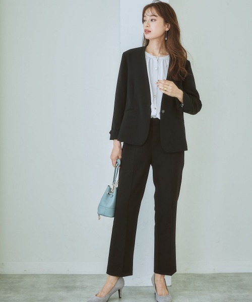 7days Life Styling(セブンデイズライフスタイリング)の「洗えるストレッチダブルクロスノーカラージャケット(ノーカラージャケット・レディース・ライトグレー/ブラック/モカ/ネイビー・S/L/LL/M)」の21枚目の写真