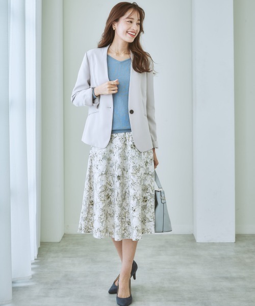 7days Life Styling(セブンデイズライフスタイリング)の「洗えるストレッチダブルクロスノーカラージャケット(ノーカラージャケット・レディース・ライトグレー/ブラック/モカ/ネイビー・S/L/LL/M)」の18枚目の写真