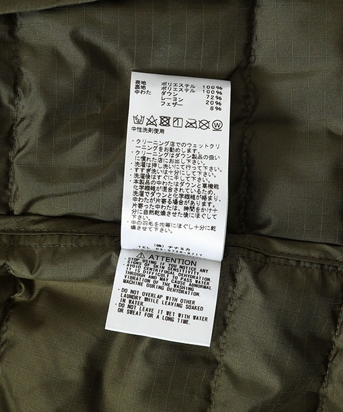 THE NORTH FACE PURPLE LABEL（ザ ノースフェイス パープルレーベル）の「【入荷禁止】THE NORTH FACE PURPLE LABEL / ザ・ノース・フェイス パープルレーベル：Down Cardigan：ND2254N-L[DEA]（ダウンジャケット/コート・レディース・ブラック/オリーブ/ホワイト系その他・WM）」の8枚目の写真