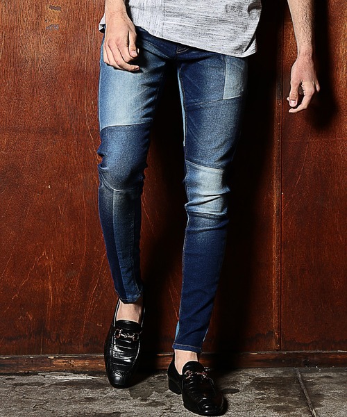 RATTLE TRAP（ラトルトラップ）の「【ハイパーストレッチスキニー】クレイジーパターンデニム（デニムパンツ・メンズ・ブルー/ブラック・LL/L/M/S）」の8枚目の写真