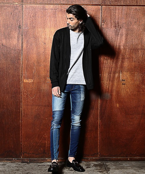 RATTLE TRAP（ラトルトラップ）の「【ハイパーストレッチスキニー】クレイジーパターンデニム（デニムパンツ・メンズ・ブルー/ブラック・LL/L/M/S）」の14枚目の写真