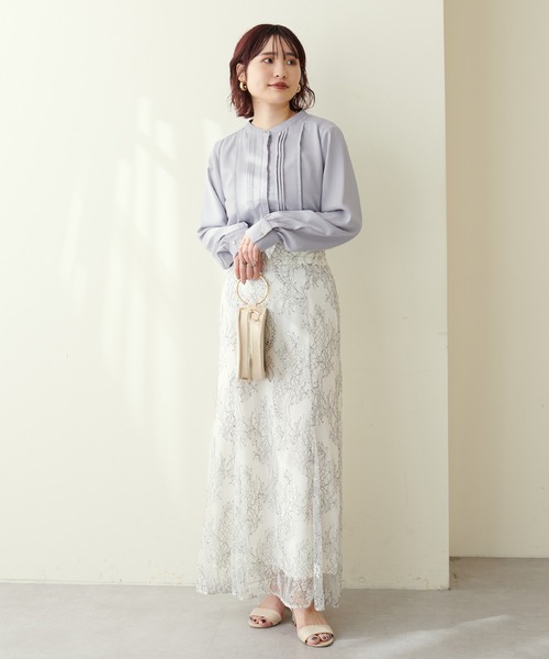 natural couture(ナチュラルクチュール)の「ピンタック×パイピングブラウス(シャツ/ブラウス・レディース・その他2/その他1/オフホワイト/サックスブルー/ピンクベージュ・FREE)」の14枚目の写真