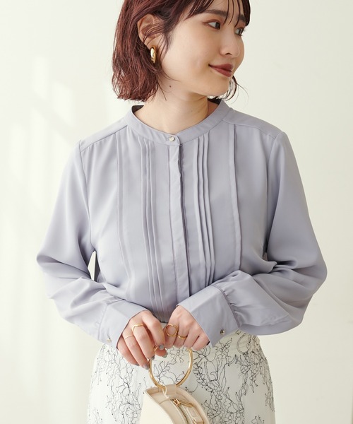 natural couture(ナチュラルクチュール)の「ピンタック×パイピングブラウス(シャツ/ブラウス・レディース・その他2/その他1/オフホワイト/サックスブルー/ピンクベージュ・FREE)」の13枚目の写真