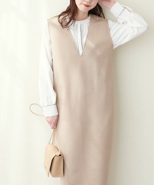 natural couture(ナチュラルクチュール)の「ピンタック×パイピングブラウス(シャツ/ブラウス・レディース・その他2/その他1/オフホワイト/サックスブルー/ピンクベージュ・FREE)」の8枚目の写真