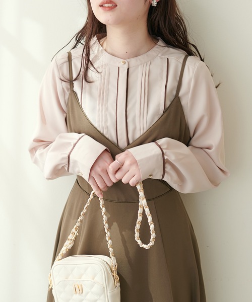 natural couture(ナチュラルクチュール)の「ピンタック×パイピングブラウス(シャツ/ブラウス・レディース・その他2/その他1/オフホワイト/サックスブルー/ピンクベージュ・FREE)」の16枚目の写真