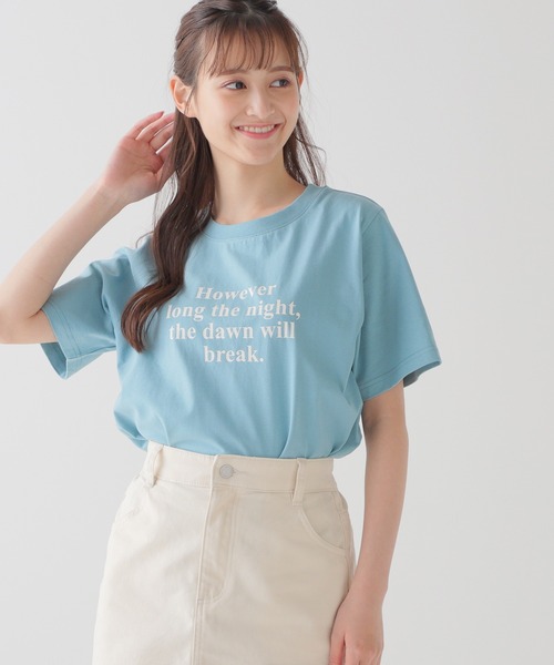 Honeys（ハニーズ）の「ロゴプリントＴシャツ（Tシャツ/カットソー・レディース・ピンク/ホワイト×グリーン/ブラック/ホワイト/ターコイズブルー・L/S/M）」の4枚目の写真