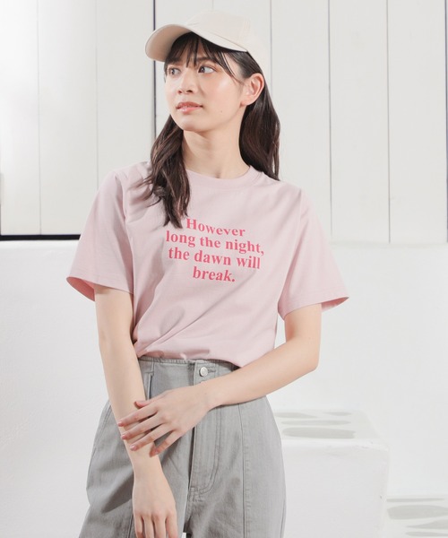 Honeys（ハニーズ）の「ロゴプリントＴシャツ（Tシャツ/カットソー・レディース・ピンク/ホワイト×グリーン/ブラック/ホワイト/ターコイズブルー・L/S/M）」の8枚目の写真