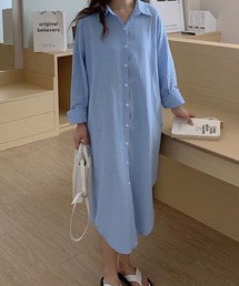 SHUSHU（シュシュ）の「ロングシャツワンピース（シャツワンピース）」