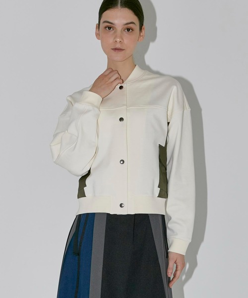 CITY TOKYO（シティトウキョウ）の「コンビネーションスウェットブルゾン（ブルゾン・レディース・アイボリー/ブラック・FREE）」の3枚目の写真