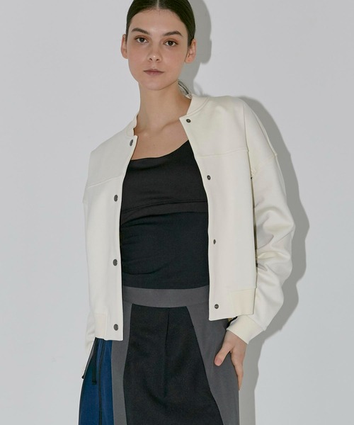 CITY TOKYO（シティトウキョウ）の「コンビネーションスウェットブルゾン（ブルゾン・レディース・アイボリー/ブラック・FREE）」の4枚目の写真