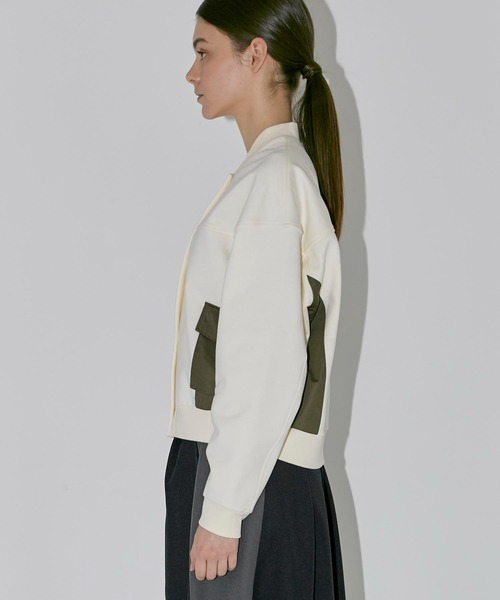 CITY TOKYO（シティトウキョウ）の「コンビネーションスウェットブルゾン（ブルゾン・レディース・アイボリー/ブラック・FREE）」の8枚目の写真