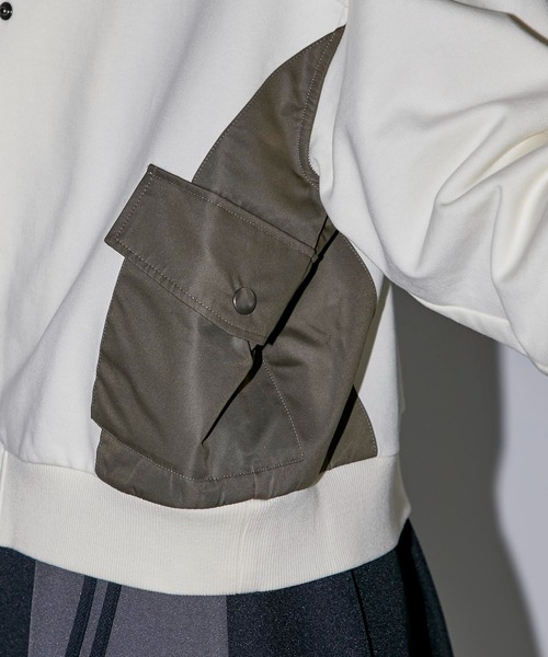 CITY TOKYO（シティトウキョウ）の「コンビネーションスウェットブルゾン（ブルゾン・レディース・アイボリー/ブラック・FREE）」の11枚目の写真