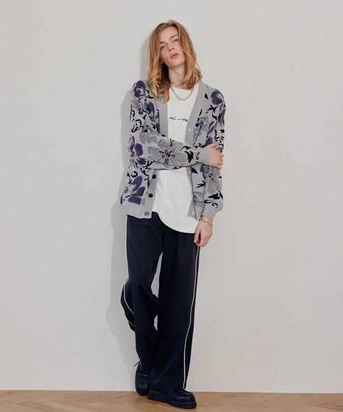 JUNRED（ジュンレッド）の「パイルフラワールーズカーディガン（カーディガン/ボレロ・メンズ・ブルー/グレー/ブラウン/ブラック・S/M/L）」の10枚目の写真