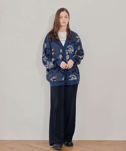 JUNRED（ジュンレッド）の「パイルフラワールーズカーディガン（カーディガン/ボレロ・メンズ・ブルー/グレー/ブラウン/ブラック・S/M/L）」の12枚目の写真